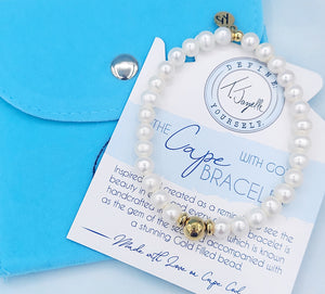 White Pearl with Gold Filled Ball - The Cape Bracelet Reverse