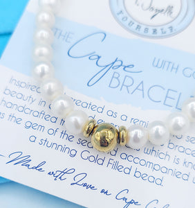 White Pearl with Gold Filled Ball - The Cape Bracelet Reverse