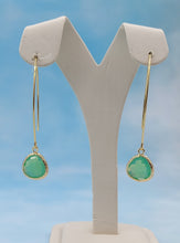 Load image into Gallery viewer, Green Tide - Gemstone Threader Earring