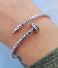 Load image into Gallery viewer, The Sparkle Nail Bangle - Sterling Silver