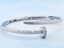 Load image into Gallery viewer, The Sparkle Nail Bangle - Sterling Silver