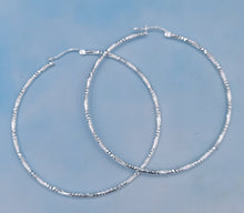 Load image into Gallery viewer, 2.5" Large Thin Diamond Cut Hoops - Sterling Silver