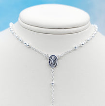 Load image into Gallery viewer, Polished Rosary Bead Necklace - Sterling Silver