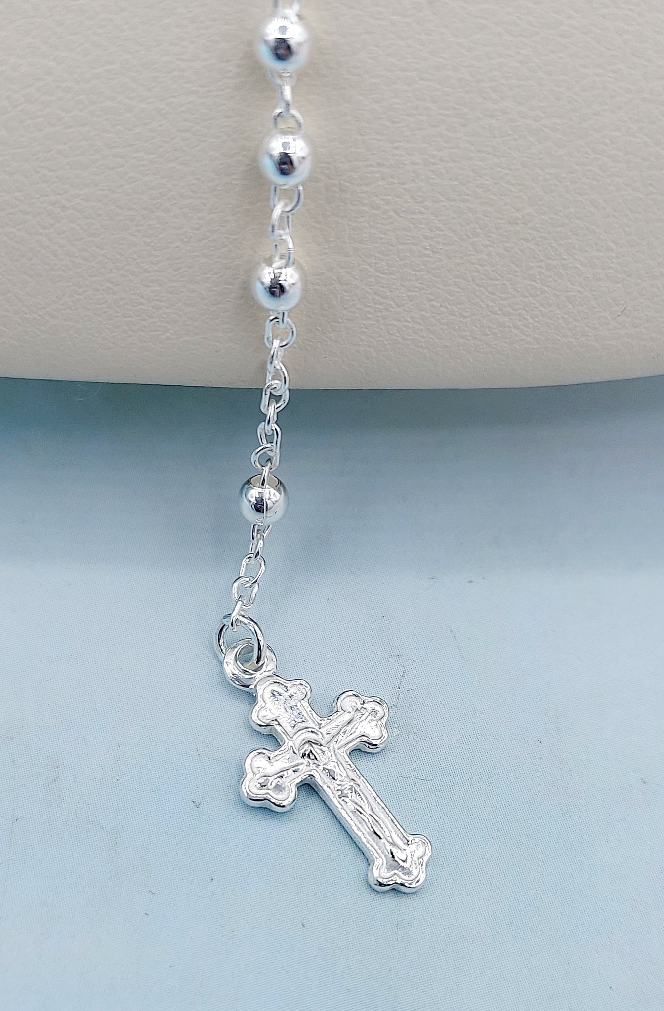 Polished Rosary Bead Necklace - Sterling Silver – Marie's Jewelry