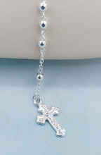 Load image into Gallery viewer, Polished Rosary Bead Necklace - Sterling Silver