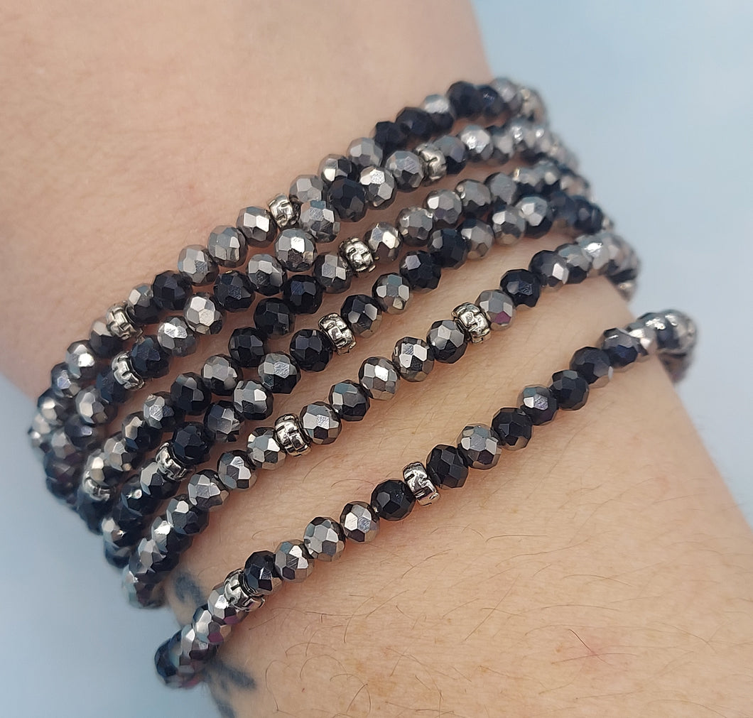 Midnight Sparkle  with Silver Accents - Crystal Stacker