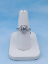 Load image into Gallery viewer, .78 Carat Round Brilliant with Square Halo Engagement Ring - 14K White Gold