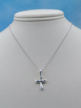 Load image into Gallery viewer, Plain Petite Cross Necklace - Sterling Silver