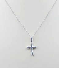 Load image into Gallery viewer, Plain Petite Cross Necklace - Sterling Silver