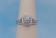 Load image into Gallery viewer, Engagement Ring &amp; Wedding Band Set - 14K White Gold - GIA