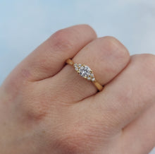 Load image into Gallery viewer, Diamond Three Stone Ring - 14K Yellow Gold