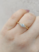 Load image into Gallery viewer, Diamond Three Stone Ring - 14K Yellow Gold