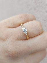 Load image into Gallery viewer, Diamond Three Stone Ring - 14K Yellow Gold