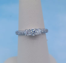 Load image into Gallery viewer, 1 Carat Diamond Three Stone Ring - 14K White Gold