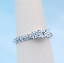 Load image into Gallery viewer, 1 Carat Diamond Three Stone Ring - 14K White Gold