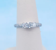 Load image into Gallery viewer, 1 Carat Diamond Three Stone Ring - 14K White Gold