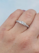 Load image into Gallery viewer, 1 Carat Diamond Three Stone Ring - 14K White Gold