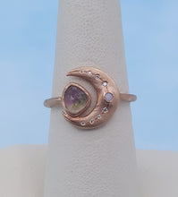 Load image into Gallery viewer, Tourmaline Rose Gold Moon Ring - 14K Rose Gold - Sirciam