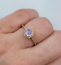 Load image into Gallery viewer, Rainbow Moonstone and Diamond Ring - 14K Rose Gold-  Marie&#39;s Custom Design