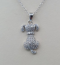 Load image into Gallery viewer, Pave CZ Dog Necklace - Sterling Silver