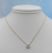 Load image into Gallery viewer, 0.20 Carat Illusion Diamond Bezel Necklace - 14K Yellow Gold