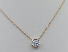 Load image into Gallery viewer, 0.20 Carat Illusion Diamond Bezel Necklace - 14K Yellow Gold