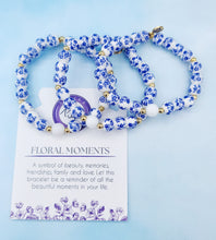 Load image into Gallery viewer, Blue (Gold) Floral Moments Bracelet - TJazelle