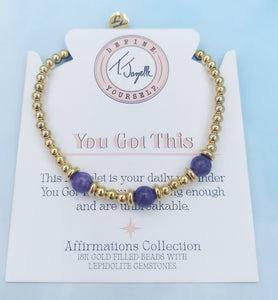 You Got This Lepidolite Bracelet - TJazelle Affirmations Collection *retired*