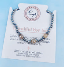 Load image into Gallery viewer, Thankful For You Champagne Agate Bracelet - TJazelle Affirmations Collection