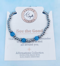 Load image into Gallery viewer, See the Good Blue Quartz Bracelet - TJazelle Affirmations Collection