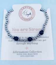 Load image into Gallery viewer, You are Strong Onyx Bracelet - TJazelle Affirmations Collection *retired*