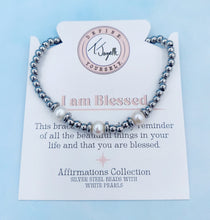 Load image into Gallery viewer, I am Blessed Pearl Bracelet - TJazelle Affirmations Collection