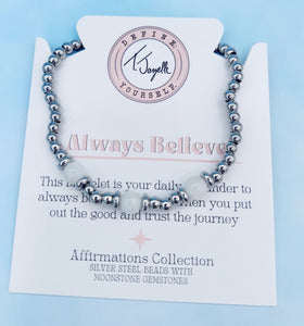 Always Believe Moonstone Bracelet - TJazelle Affirmations Collection