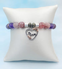 Load image into Gallery viewer, Mom Heart Charm Silver Bracelet- TJazelle