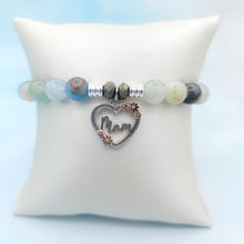 Load image into Gallery viewer, Mom Heart Charm Silver Bracelet- TJazelle