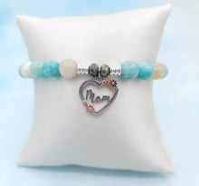 Load image into Gallery viewer, Mom Heart Charm Silver Bracelet- TJazelle