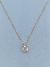 Load image into Gallery viewer, Pear Shaped Diamond Necklace - 14K Yellow Gold