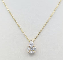 Load image into Gallery viewer, Pear Shaped Diamond Necklace - 14K Yellow Gold