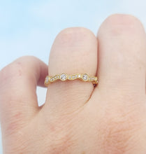 Load image into Gallery viewer, Diamond Wave Design Band - .24 Carats - 14K Yellow Gold