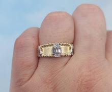 Load image into Gallery viewer, Diamond Triple Pear Shape Ring - 14K Yellow Gold