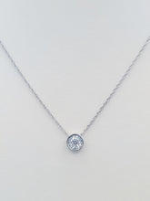 Load image into Gallery viewer, 0.21 Carat Illusion Diamond Bezel Necklace - 14K White Gold