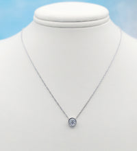 Load image into Gallery viewer, 0.21 Carat Illusion Diamond Bezel Necklace - 14K White Gold