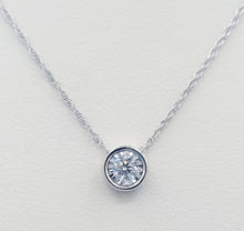 Load image into Gallery viewer, 0.21 Carat Illusion Diamond Bezel Necklace - 14K White Gold