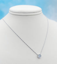 Load image into Gallery viewer, 0.21 Carat Illusion Diamond Bezel Necklace - 14K White Gold