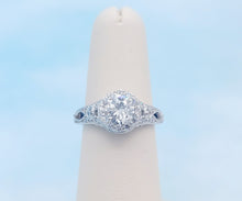 Load image into Gallery viewer, Vintage Style Round 1.36 Carat Engagement Ring - 14K White Gold - GIA Certified