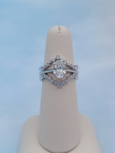Load image into Gallery viewer, V Shaped Diamond Band -  Ring Companion - 14K White Gold