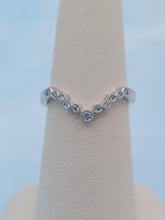 Load image into Gallery viewer, V Shaped Diamond Band -  Ring Companion - 14K White Gold