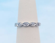 Load image into Gallery viewer, .18 Carat Marquise Shaped Diamond Band - 14K White Gold - Viv &amp; G Custom Design