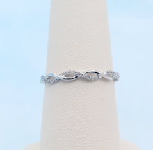 Load image into Gallery viewer, .06 Carat Dainty Diamond Infinity Twist Band - 14K White Gold
