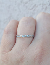 Load image into Gallery viewer, .06 Carat Dainty Diamond Infinity Twist Band - 14K White Gold